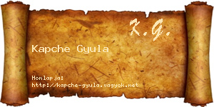Kapche Gyula névjegykártya